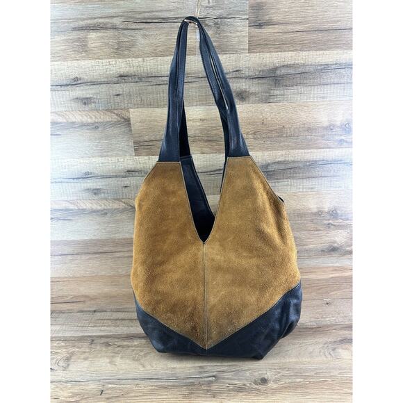 Molly G Made In Los Angeles Leather Brown Blue Hobo Bag Women’s - Picture 2 of 9
